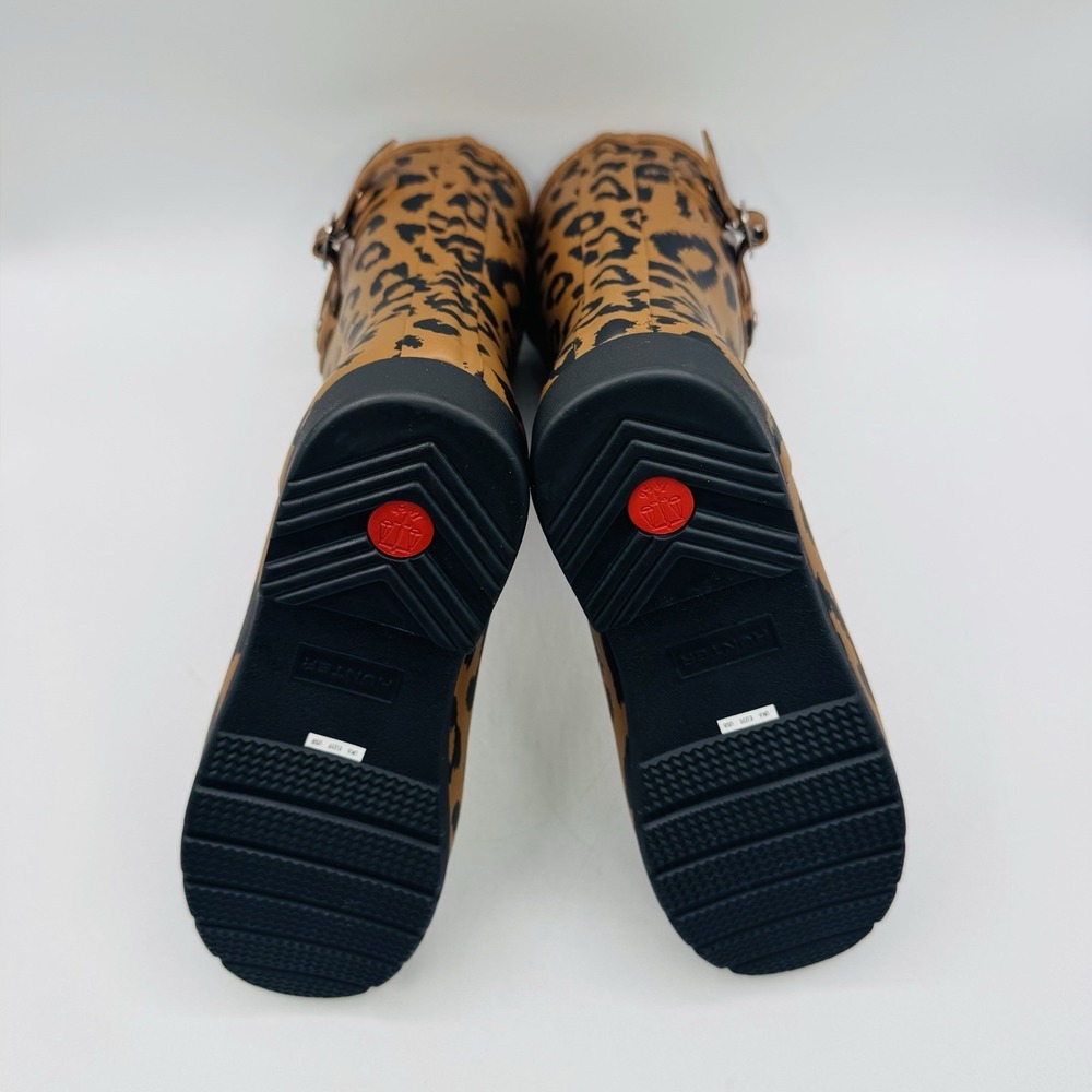 Hunter Original Refined Rain Boots Women's Size 8 Leopard Print Brown - Picture 7 of 16